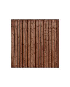 Fence Panel 6' x 6' Heavy Duty Feather Edge Board Brown Pressure Treated Harlow Timber