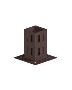 Metal Fence Post Support Hold Fast Bolt Down In Epoxy Brown 75 x 75 mm 3 x 3" 