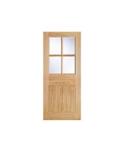 LPD Cottage Stable Oak 4 Glass Panel Unfinished Dowelled External Door 762 x 1981 mm