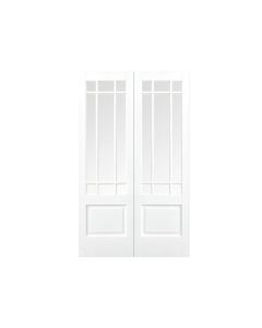 LPD Downham White Primed 9 Glazed Glass Internal Door Pair 1168 x 1981 mm