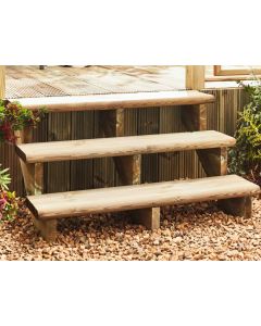 Decking Stairs String 3 Step Treated Timber LD402 35 Degree